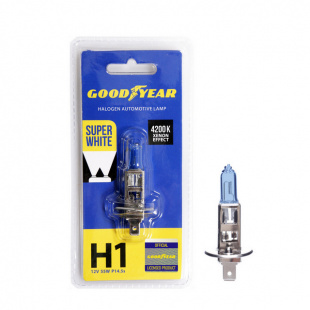 Н1 12V 55W GOODYEAR лампа автомобильная галогенная (P14,5s Super White блистер)   GY011127