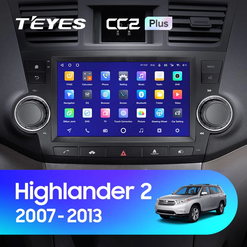 Штатная магнитола Teyes CC2 4+32G для Toyota Highlander 2007-2013 (Правый руль)