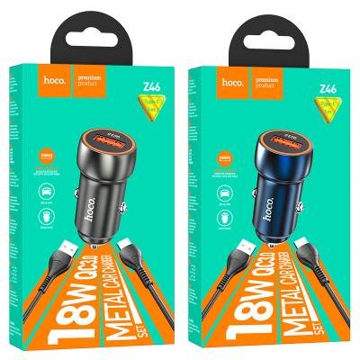 Зарядное устройство авто. HOCO Z46 3A 18W QC3.0