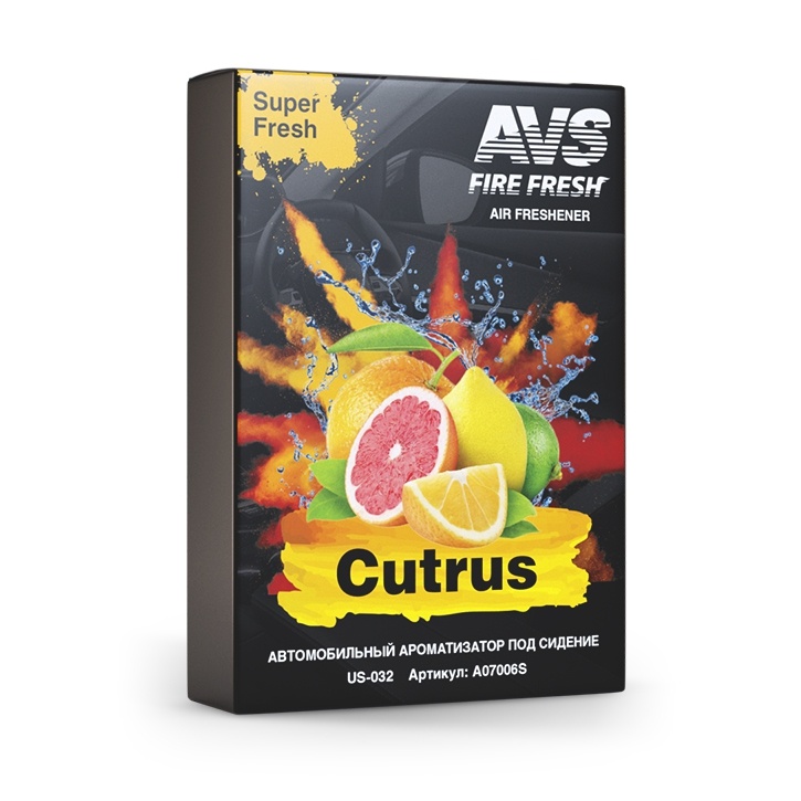 Ароматизатор Super Fresh (Цитрус/Citrus) (гелевый) AVS US-030