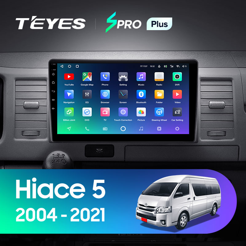 Штатная магнитола Teyes SPRO 3+32G для Toyota Hiace 2004-2021 (Правый руль)