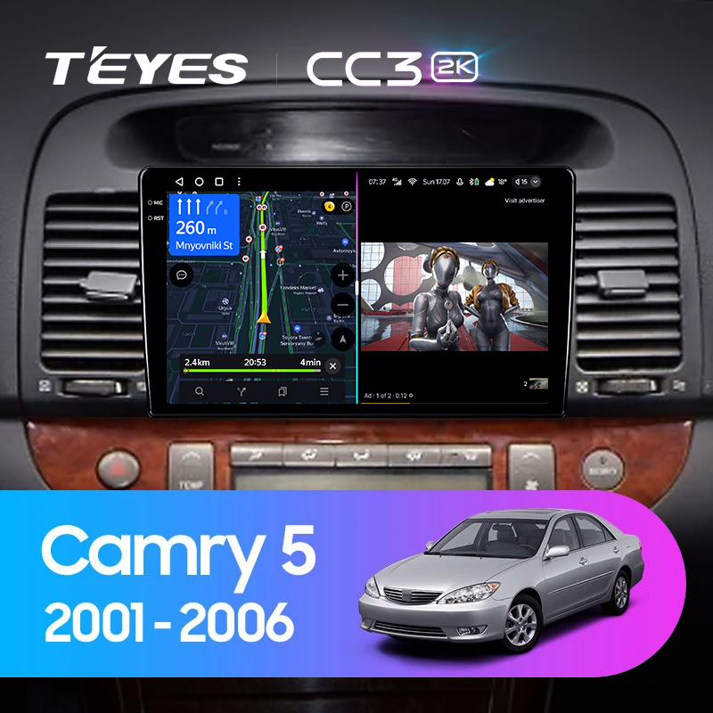 Штатная магнитола Teyes CC3-2K 64G для Toyota Camry 2001-2006 (Правый руль)