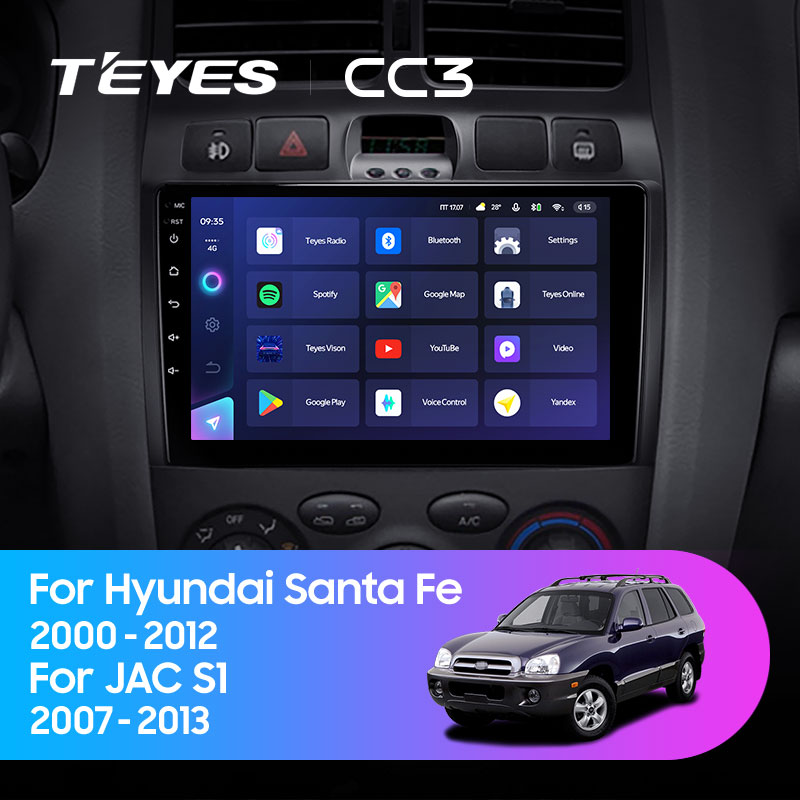 Штатная магнитола Teyes CC3L 3+32G для Hyundai Santa Fe SM 2000-2012 Штатная магнитола Teyes CC3L 3+32G для Hyundai Santa Fe SM 2000-2012