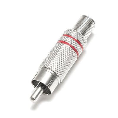 Штекер RCA мет 2 полоски (белый)