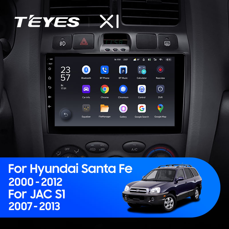 Штатная магнитола Teyes X1 4G 2+32G для Hyundai Santa Fe SM 2000-2012