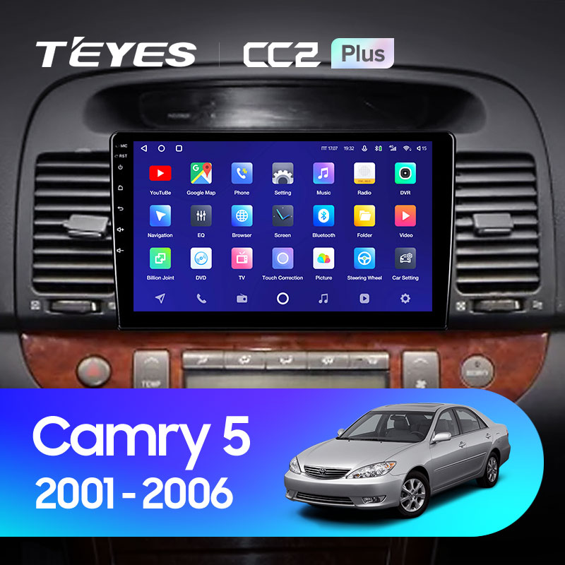 Штатная магнитола Teyes CC2 4+32G для Toyota Camry 2001-2006 (Правый руль)