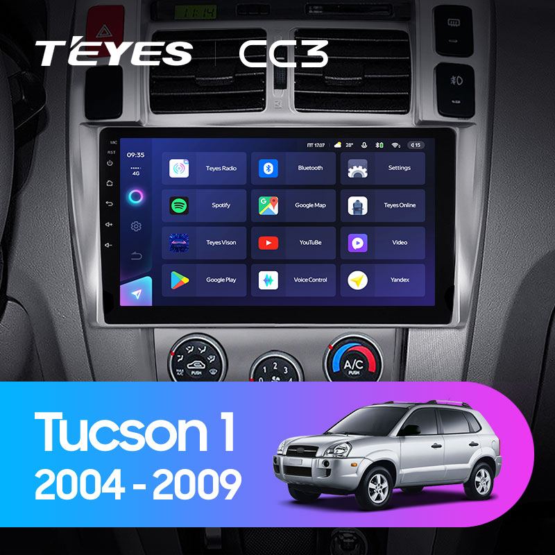 Штатная магнитола Teyes CC3L 4+32G для Hyundai Tucson 2004-2009 Штатная магнитола Teyes CC3L 4+32G для Hyundai Tucson 2004-2009