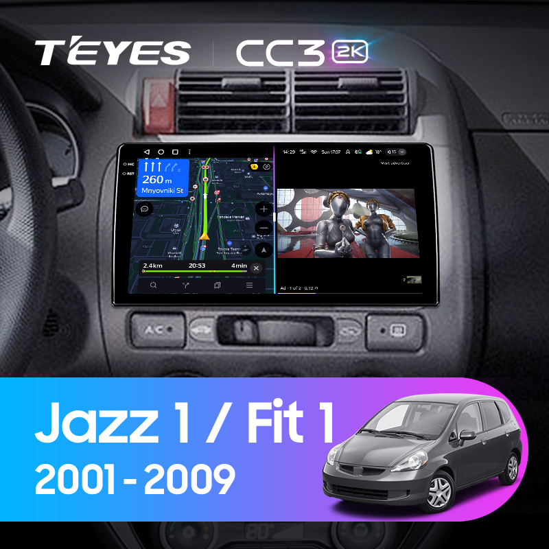 Штатная магнитола Teyes CC3-2K 64G для Jazz Fit 2001-2009 (Левый руль)