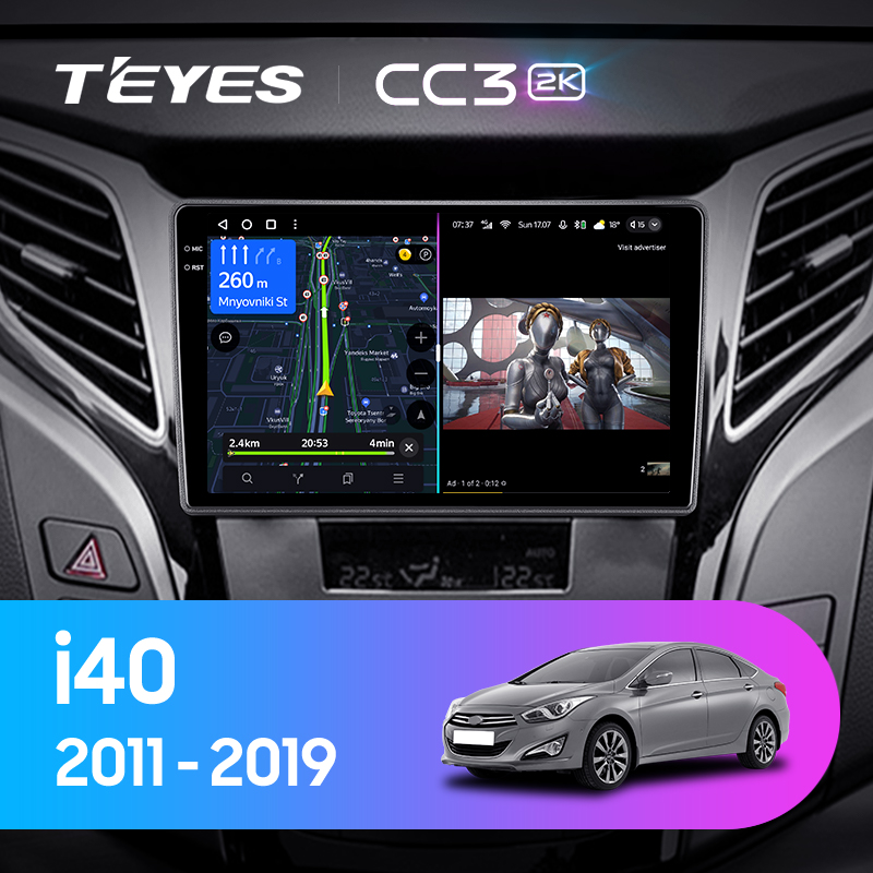 Штатная магнитола Teyes CC3-2K 64G для Hyundai i40 2011-2019