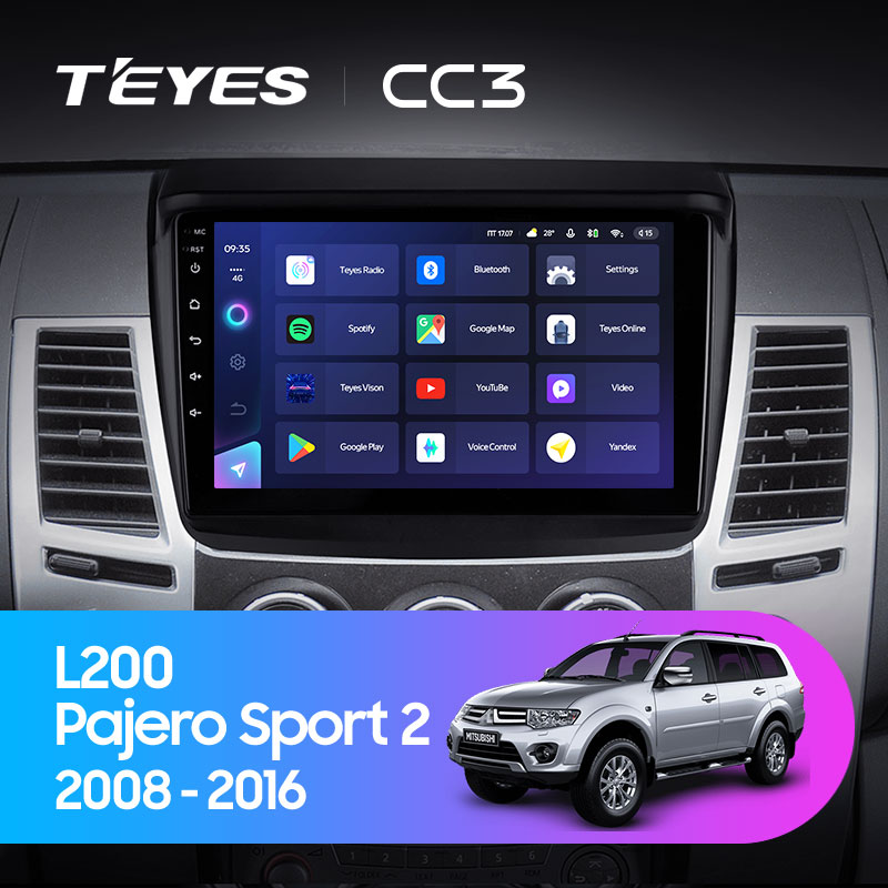 Штатная магнитола Teyes CC3L 4+32G для Pajero Sport2 L200 2008-2016 Штатная магнитола Teyes CC3L 4+32G для Pajero Sport2 L200 2008-2016