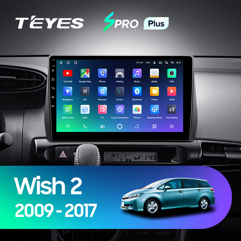Штатная магнитола Teyes SPRO 4+32G для Toyota Wish 2009-2017 (Правый руль)