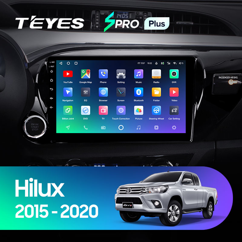 Штатная магнитола Teyes SPRO 4+32G для Toyota Hilux 2015-2021 (Левый руль)