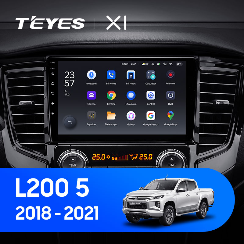 Штатная магнитола Teyes X1 4G 2+32G для L200 5 2018-2021 (Правый руль)