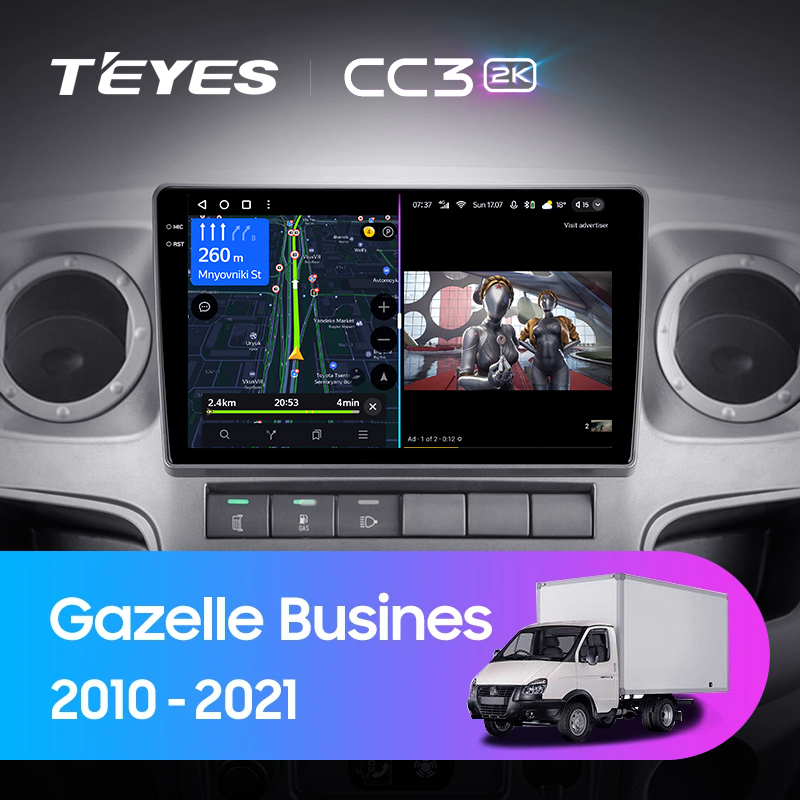 Штатная магнитола Teyes CC3-2K 3+32G для Gazelle Busines 2010-2021