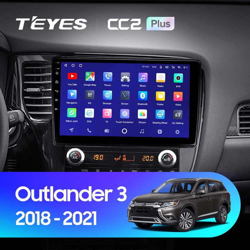 Штатная магнитола Teyes CC2 4+32G  для Outlander 2018-2021 ТИП-B