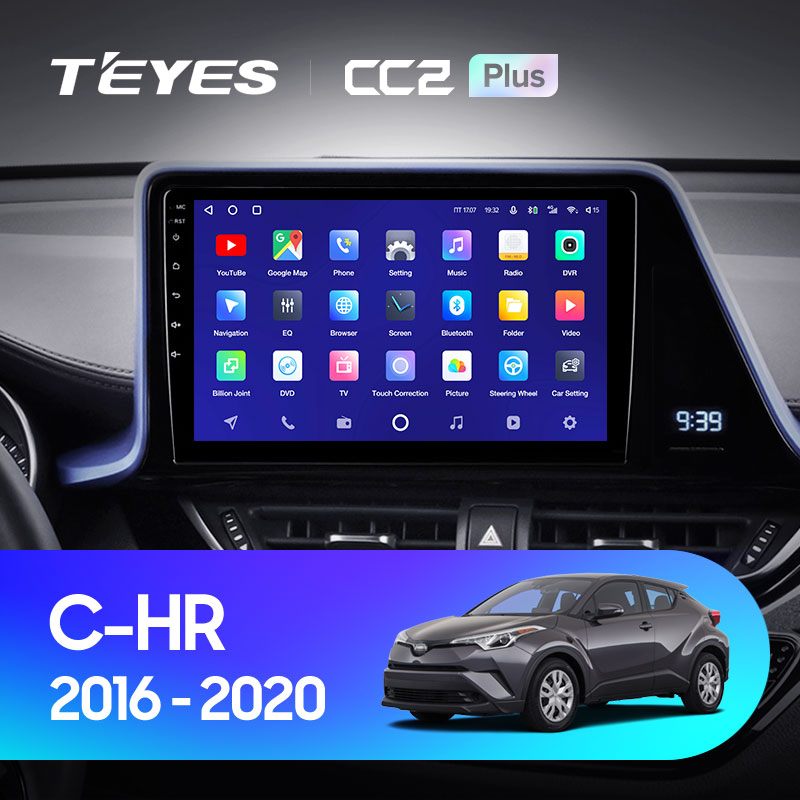 Штатная магнитола Teyes CC2 3+32G для Toyota CHR 2016-2020 (Правый руль)