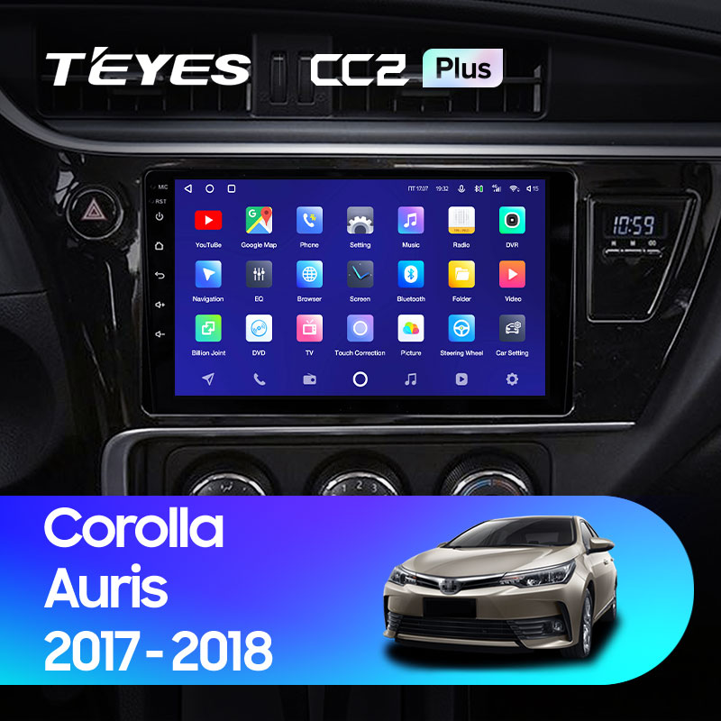 Штатная магнитола Teyes CC2 4+32G для Toyota Corolla  Auris 2017-2018