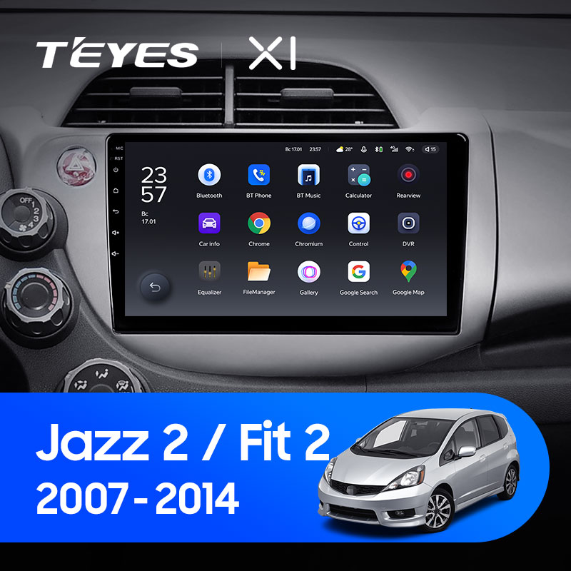 Штатная магнитола Teyes X1 4G 2+32G для Jazz Fit 2007-2014 (Левый руль)