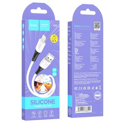 Кабель USB - Lightning 1м 2.4A HOCO X82 силикон.