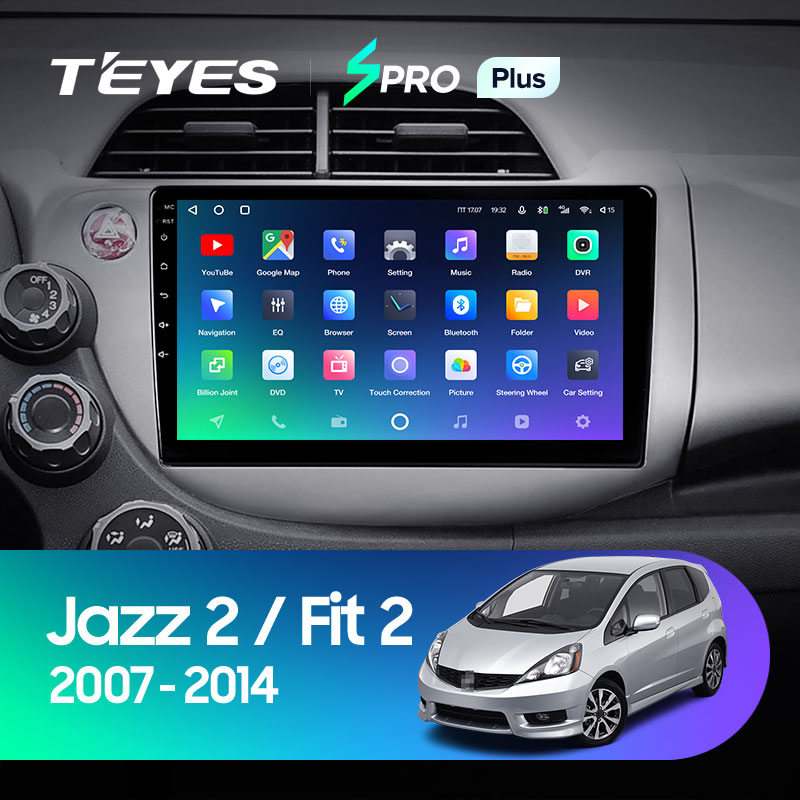 Штатная магнитола Teyes SPRO 4+32G для Jazz Fit 2007-2014 (Левый руль)