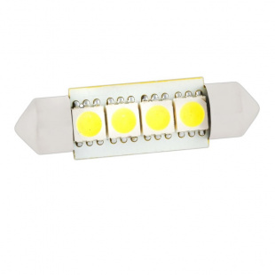 Автолампа диод T11 (C5W) 12V 4SMD диод с цок. 31мм. SKYWAY белая  110431 S0820 1170 Автолампа диод T11 (C5W) 12V 4SMD диод с цок. 31мм. SKYWAY белая  110431 S0820 1170