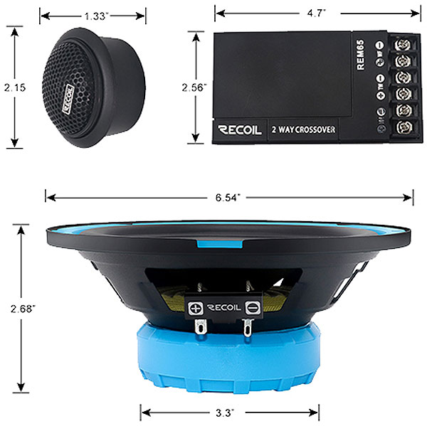 Recoil Audio Blue REM-65, компонентная акустическая система