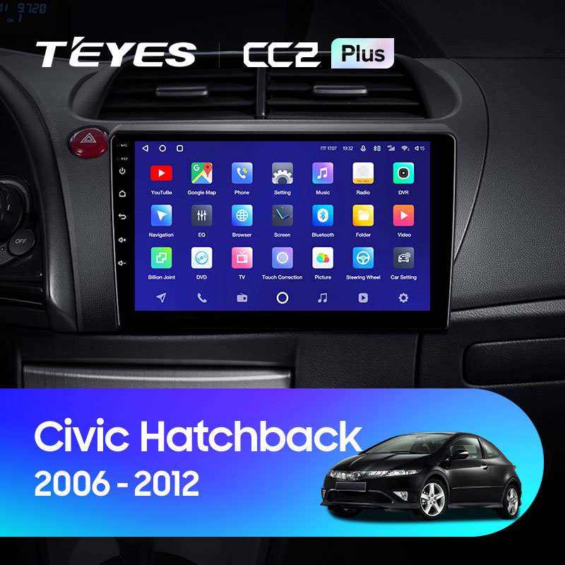 Штатная магнитола Teyes CC2 4+32G для Civic Hatchback 2006-2012 (Левый руль)