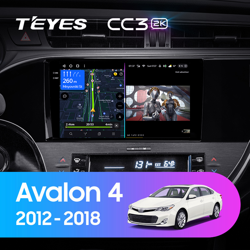 Штатная магнитола Teyes CC3-2K-360 128G для Toyota Avalon 2012-2018
