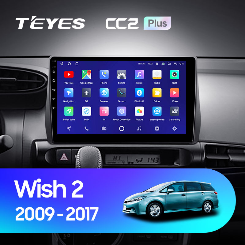 Штатная магнитола Teyes CC2 4+32G для Toyota Wish 2009-2017 (Правый руль)
