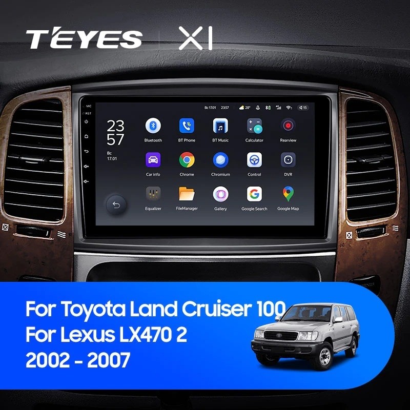 Штатная магнитола Teyes X1 4G 2/32 Toyota Land Cruiser LC 100 Тип-B (2002-2007)
