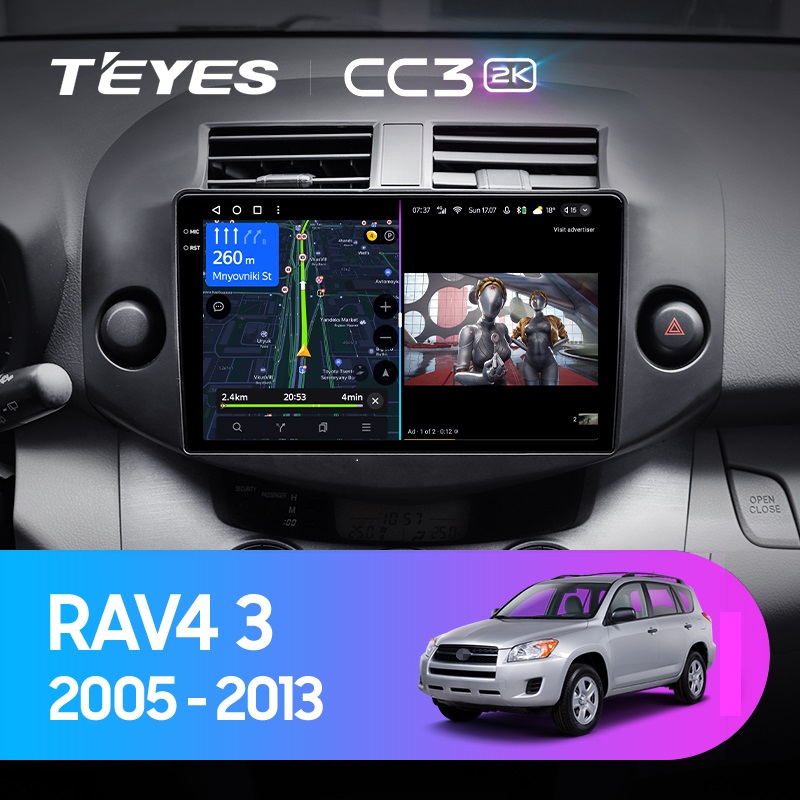 Штатная магнитола Teyes CC3-2K 4+32G для Toyota RAV4 2005-2013