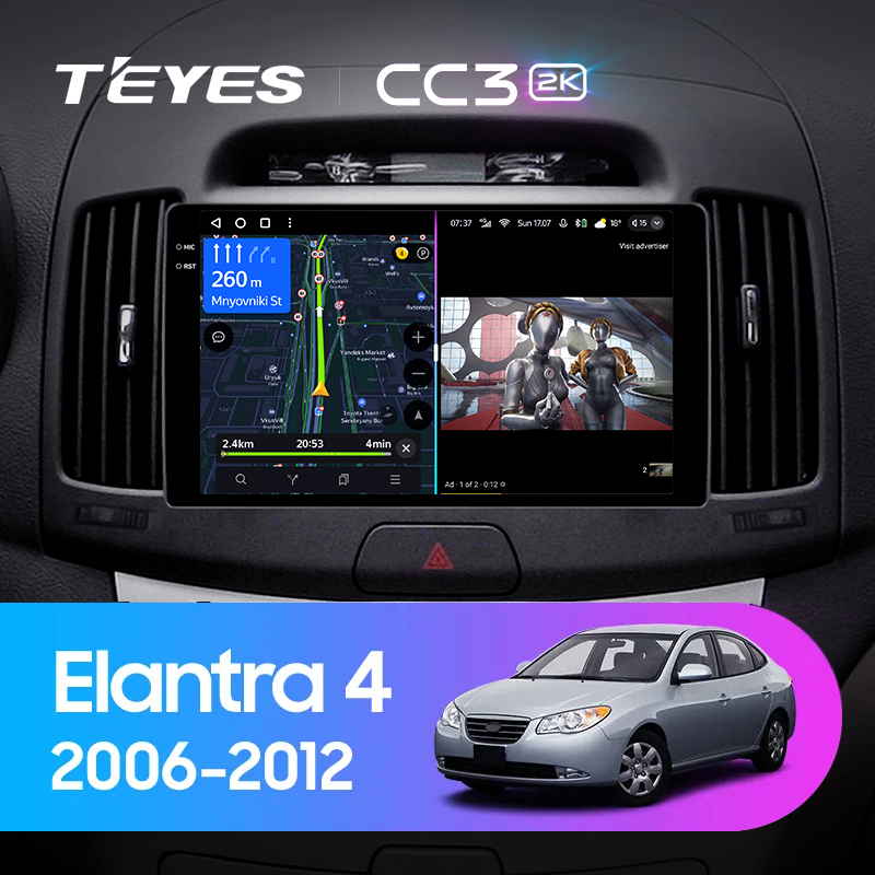 Штатная магнитола Teyes CC3-2K 64G для Hyundai Elantra 4 2006-2011