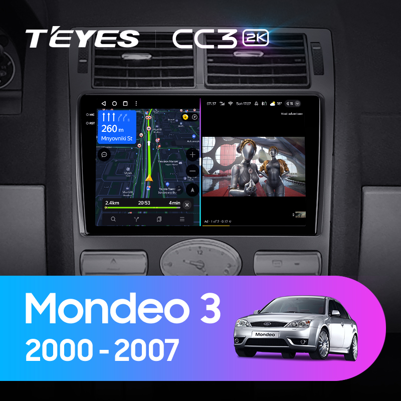 Штатная магнитола Teyes CC3-2K 4+32G для Mondeo 2000-2007
