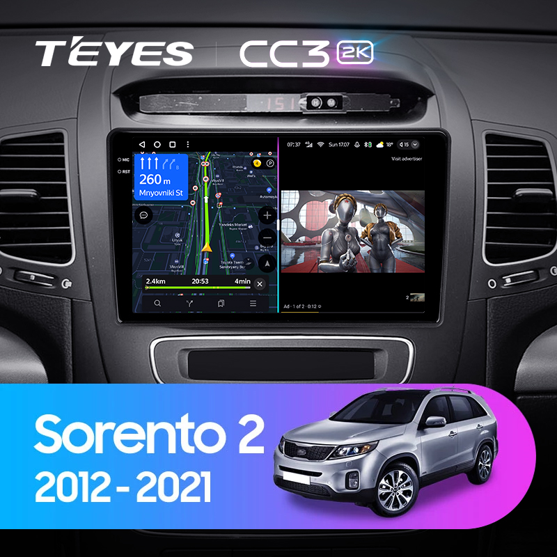 Штатная магнитола Teyes CC3-2K 128G для Sorento 2 2012-2021