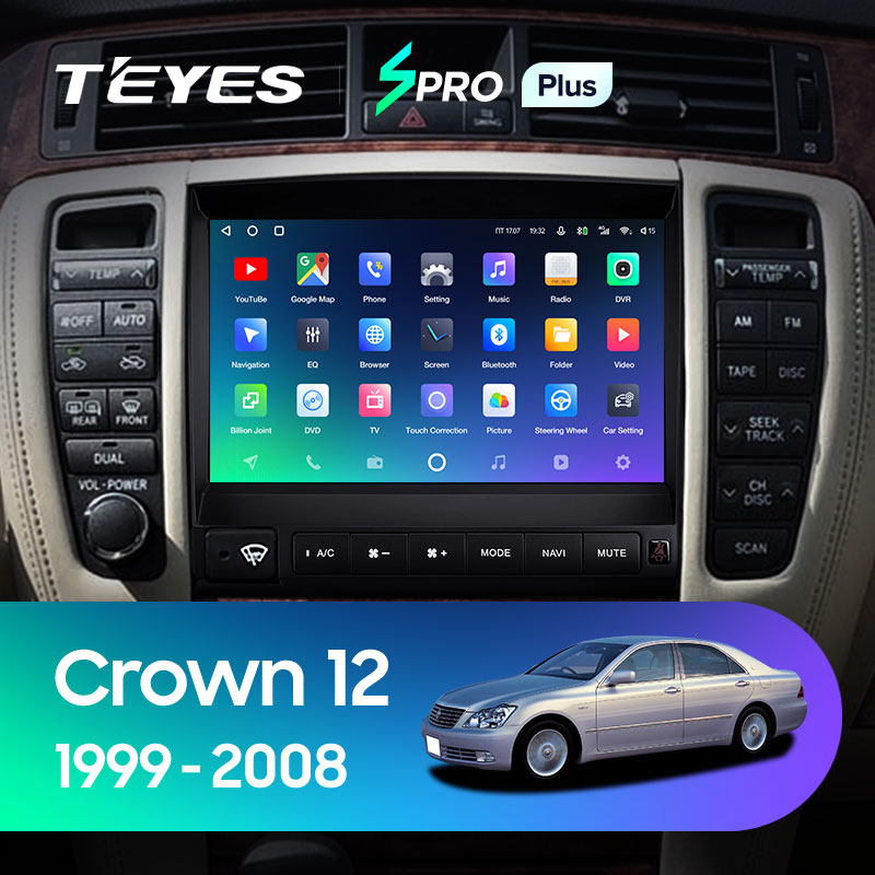 Штатная магнитола Teyes SPRO 4+32G для Toyota Crown 1999-2008 (Правый руль)