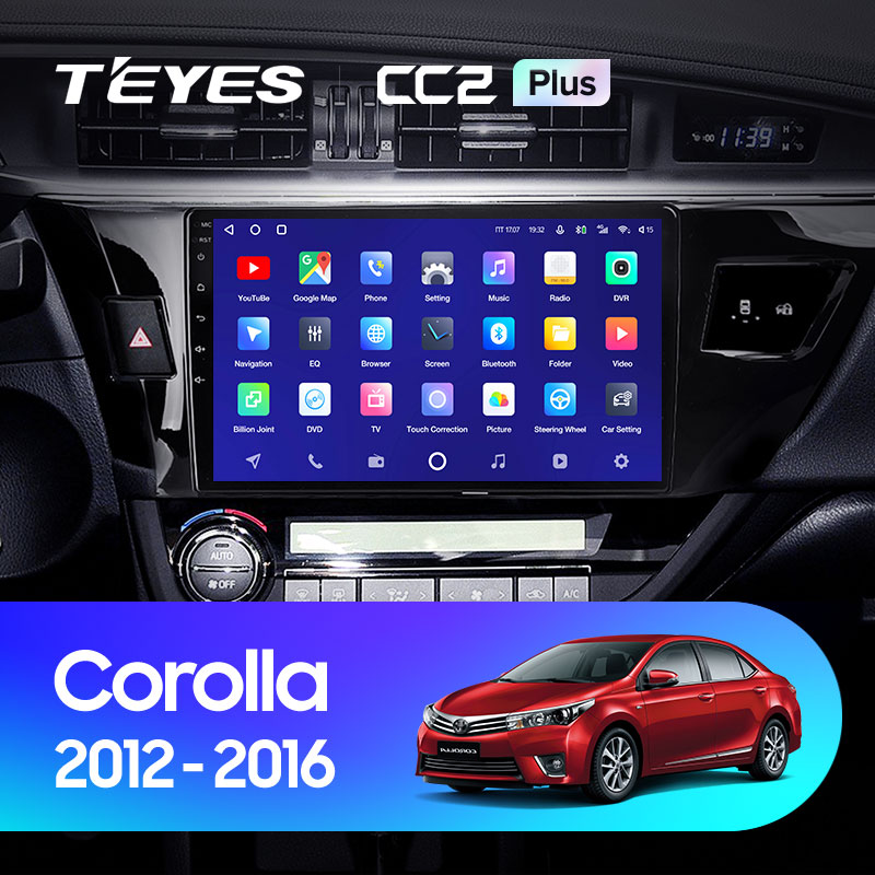 Штатная магнитола Teyes CC2 3+32G для Toyota Corolla 2012-2016 (Правый руль)