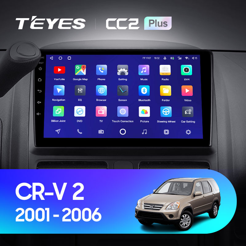 Штатная магнитола Teyes CC2 3+32G для CR-V 2001-2006