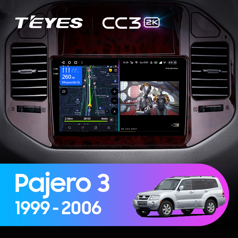 Штатная магнитола Teyes CC3-2K 128G для Pajero3 1999-2006