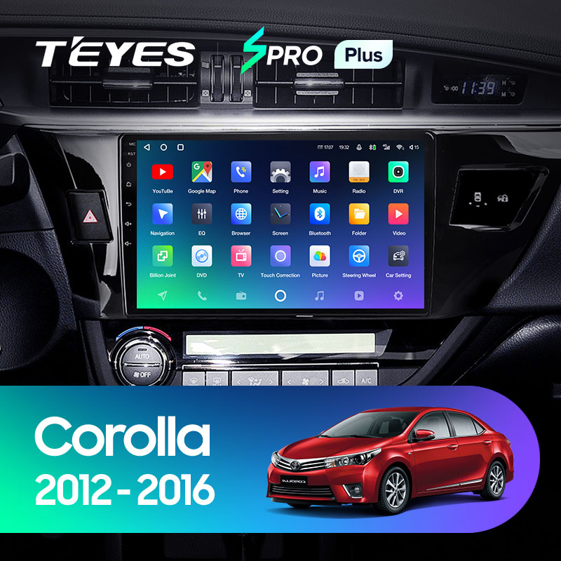 Штатная магнитола Teyes SPRO 3+32G для Toyota Corolla 2012-2016 (Правый руль)