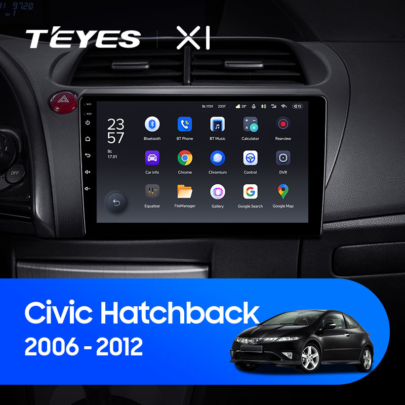 Штатная магнитола Teyes X1 4G 2+32G для Civic Hatchback 2006-2012 (Левый руль)