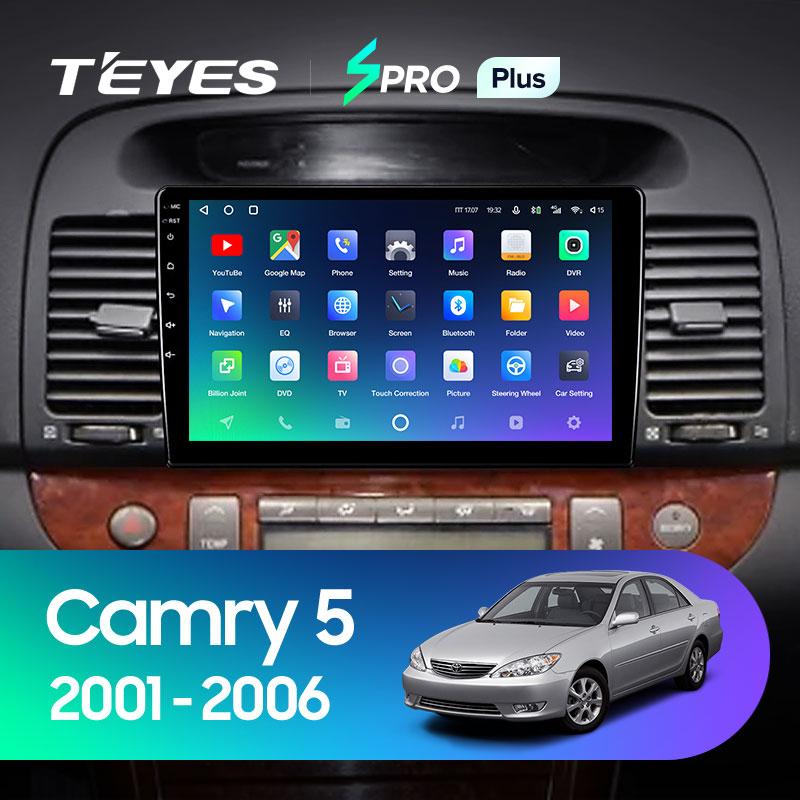 Штатная магнитола Teyes SPRO 4+32G для Toyota Camry 2001-2006 (Правый руль)