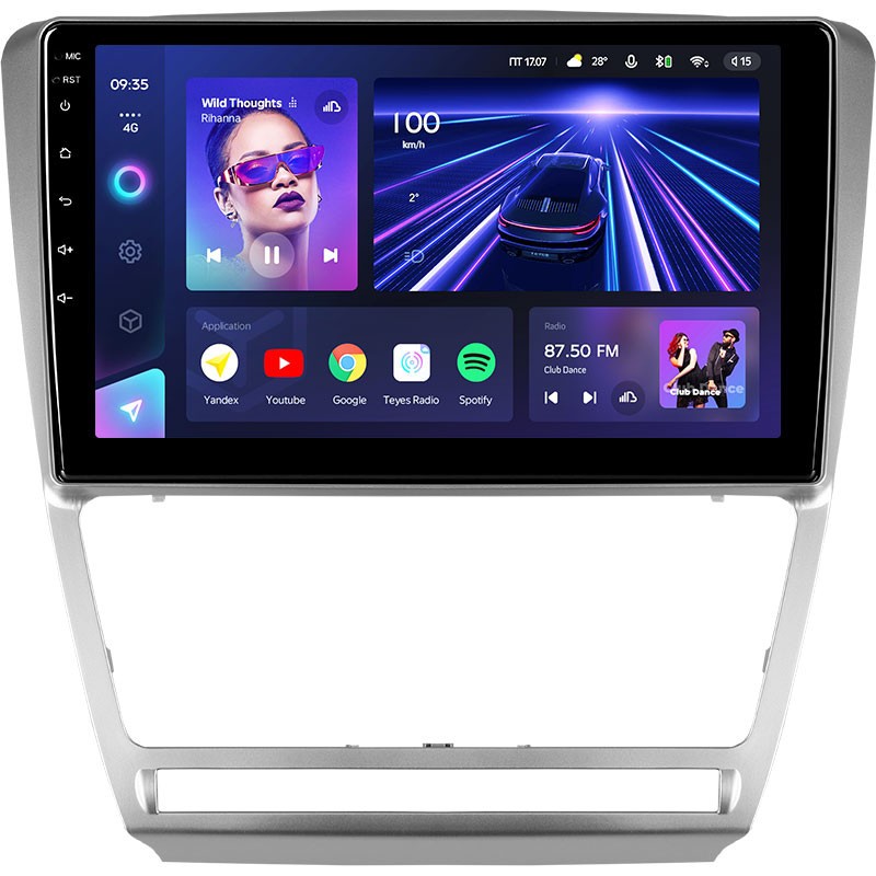 Штатная магнитола Teyes CC3 4/64 Skoda Octavia 2 A5 (2008-2013) Серая