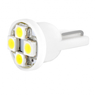 Автолампа диод T10 (W5W) 12V4SMD  без цок. 1 конт.SKYWAY белая ST10-4SMD-3528 10041 S08201119 Автолампа диод T10 (W5W) 12V4SMD  без цок. 1 конт.SKYWAY белая ST10-4SMD-3528 10041 S08201119