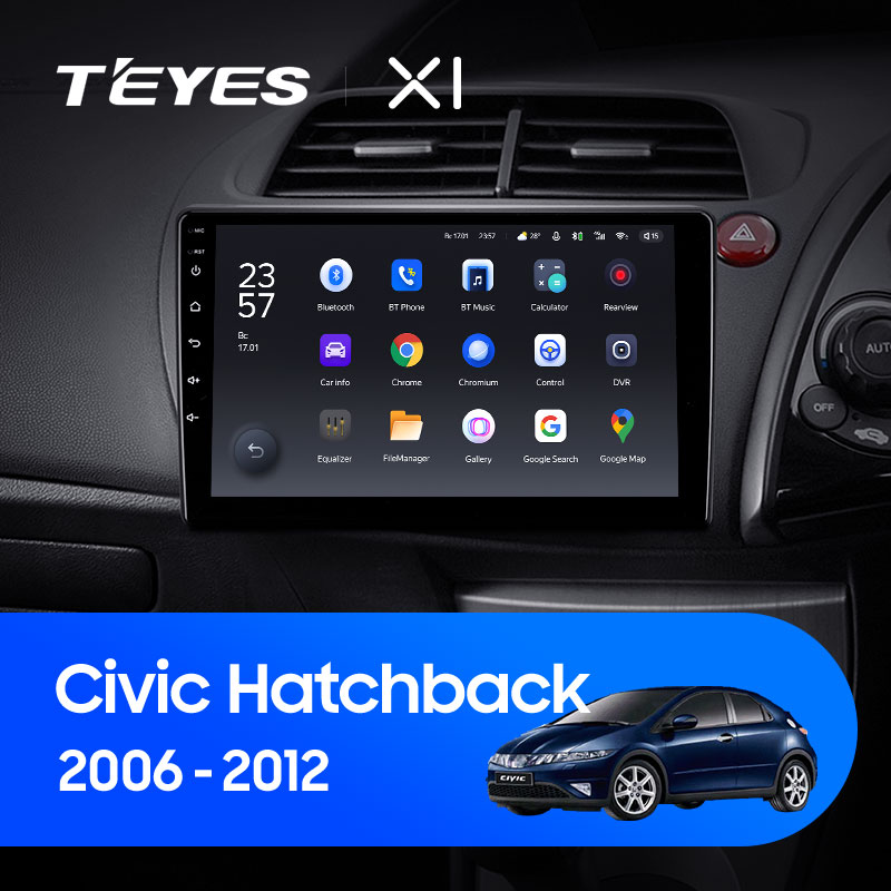 Штатная магнитола Teyes X1 4G 2+32G для Civic Hatchback 2006-2012 (Правый руль)