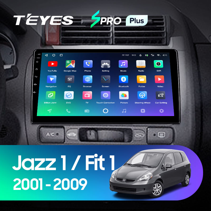 Штатная магнитола Teyes SPRO 4+32G для Jazz Fit 2001-2009 (Левый руль)