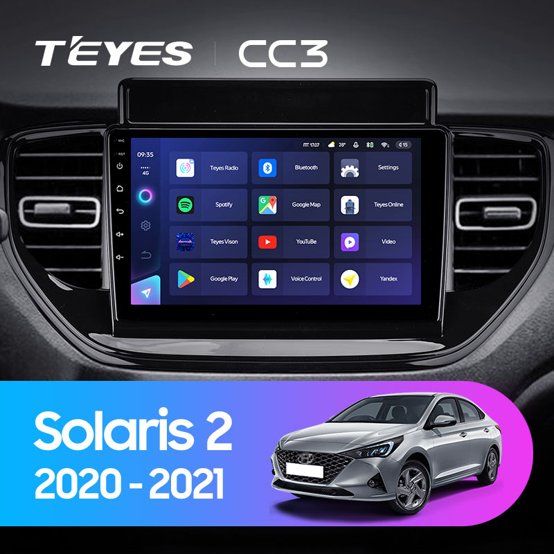 Штатная магнитола Teyes CC3L 4+32G для Solaris 2 2020-2021 Штатная магнитола Teyes CC3L 4+32G для Solaris 2 2020-2021