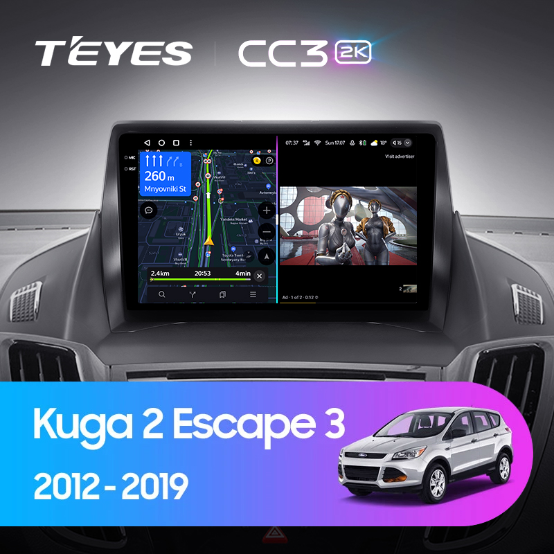 Штатная магнитола Teyes CC3-2K 128G для Kuga 2012-2019