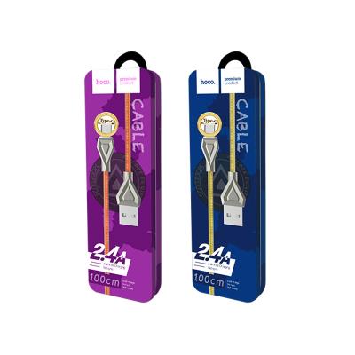 Кабель USB - Type C 1м 2.4A HOCO U25 в металлич. оплётке