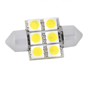 Автолампа диод T11 (C5W) 12V6SMD диод с цок. 31мм. 1 конт. SKYWAY белая  110631 S0820 1185 Автолампа диод T11 (C5W) 12V6SMD диод с цок. 31мм. 1 конт. SKYWAY белая  110631 S0820 1185