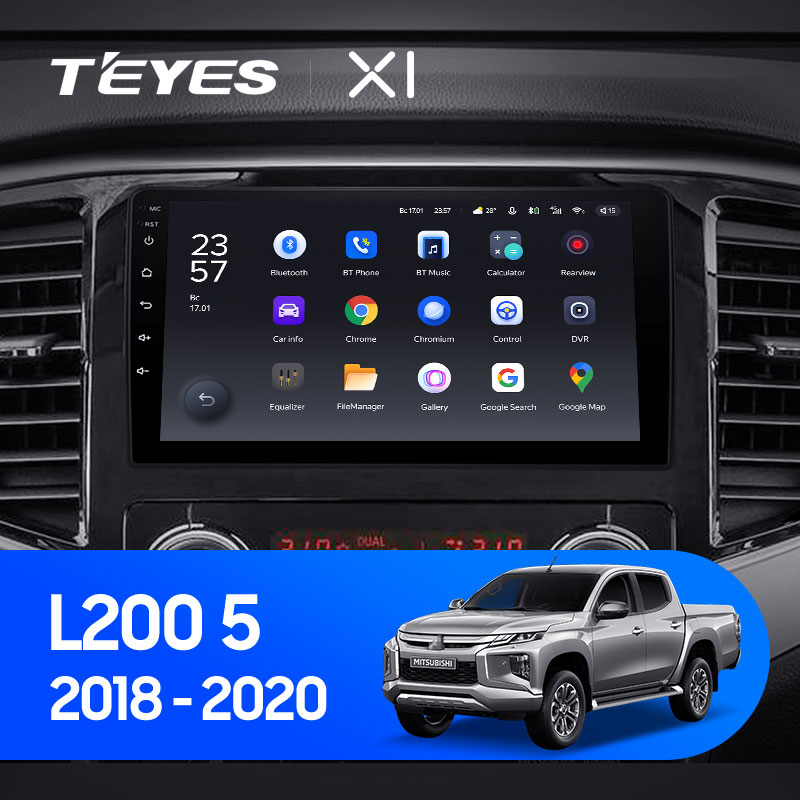 Штатная магнитола Teyes X1 4G 2+32G для L200 5 2018-2021 (Левый руль)
